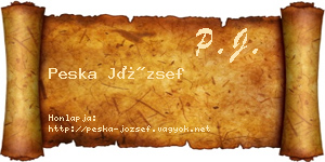 Peska József névjegykártya